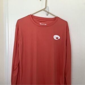 Costa Fishing Shirt Long Sleeve T-Shirt Salmon Color M L